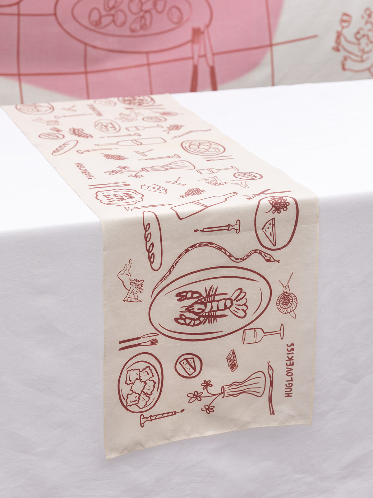 Lobster&Friends -%100 Linen Table Runner