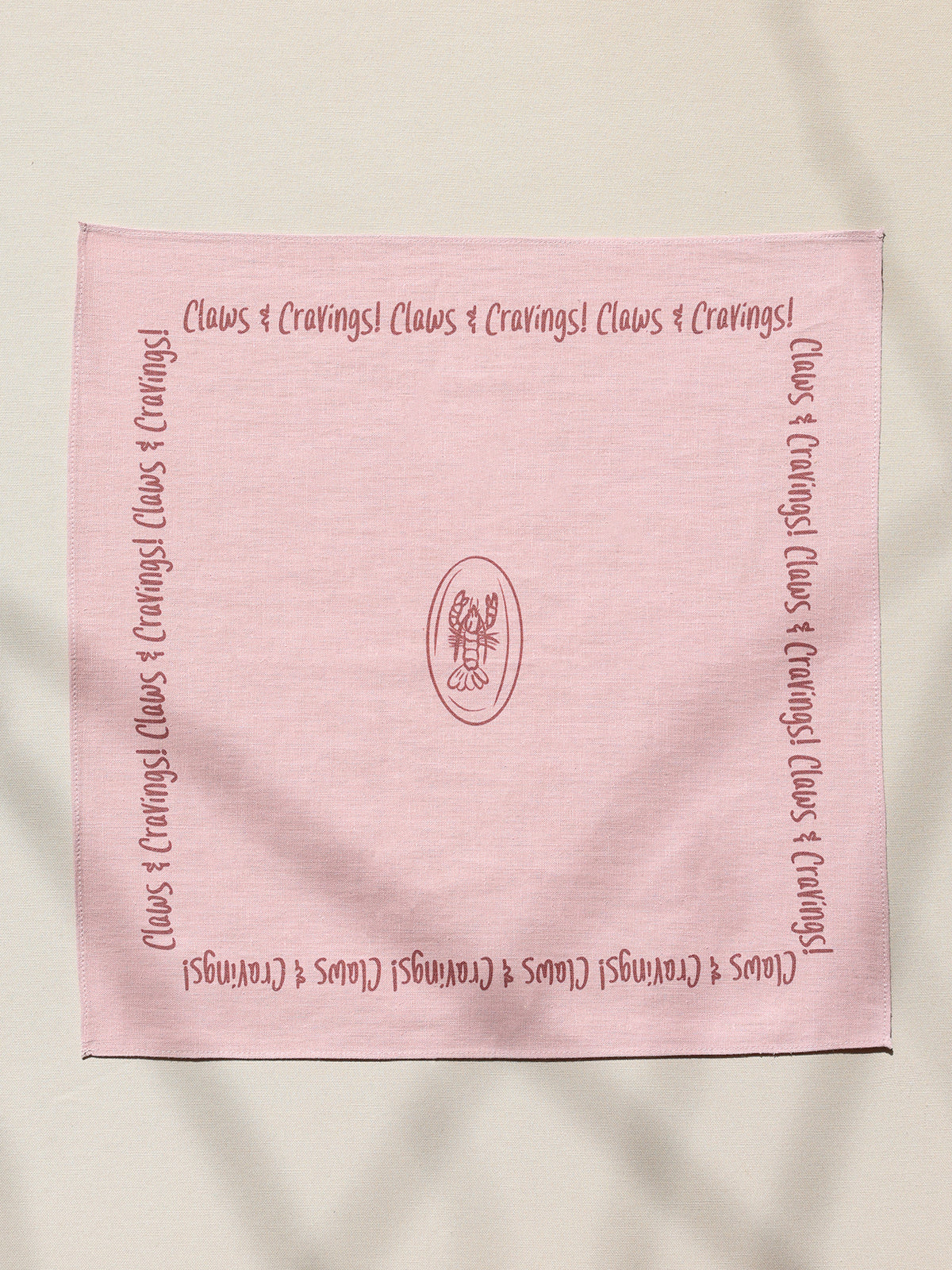 Claws & Cravings! Pink - %100 Keten Kumaş Peçete