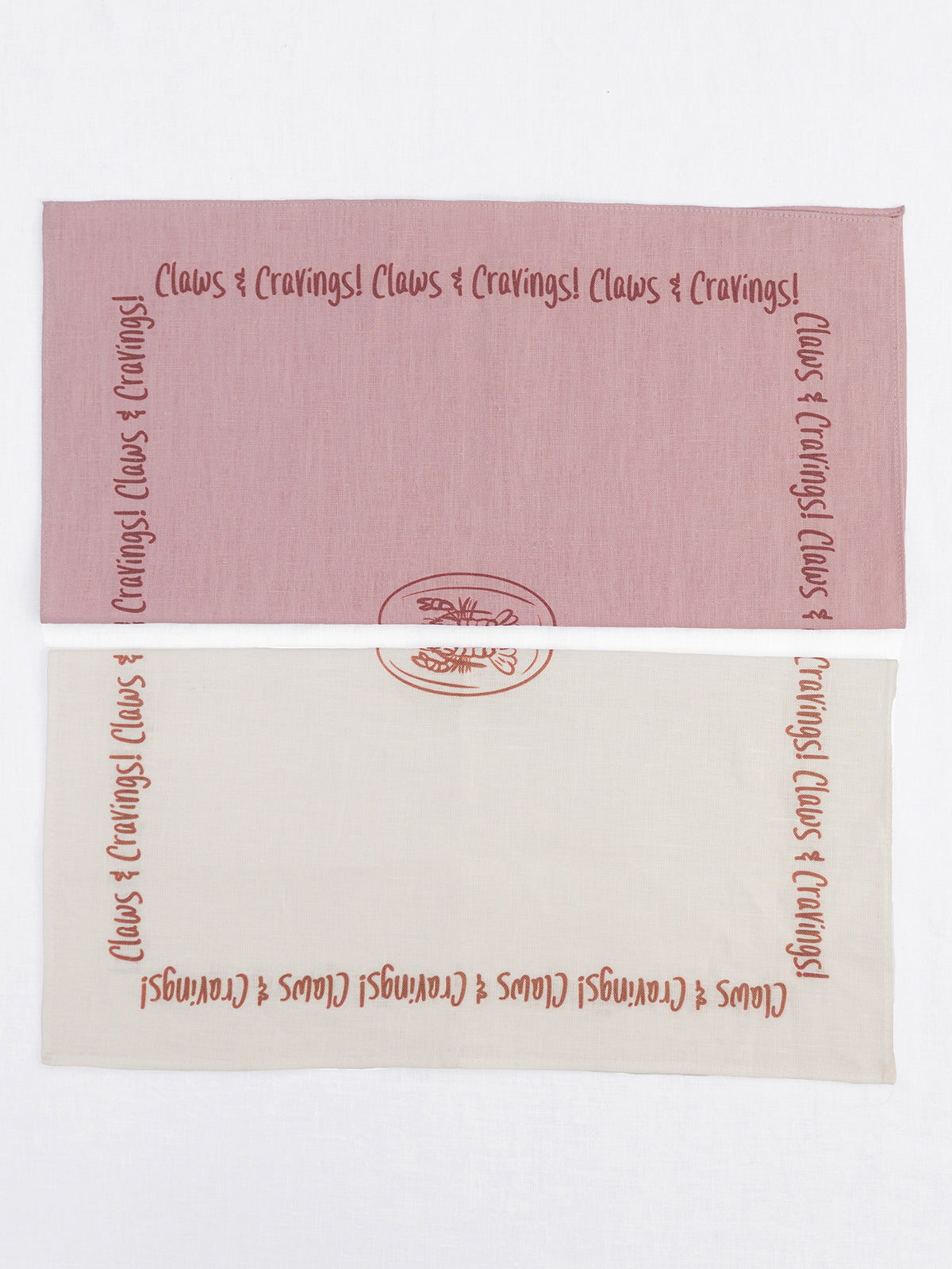 Claws & Cravings! Pink - %100 Keten Kumaş Peçete
