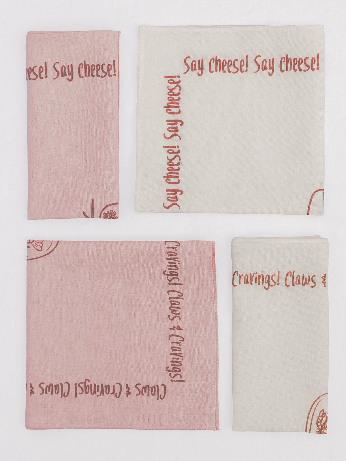 Say Cheese! Pink - %100 Keten Kumaş Peçete