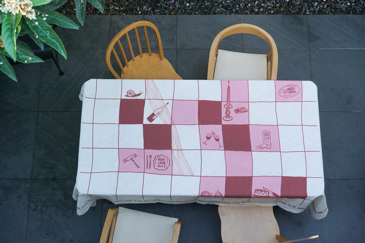 Tic Tac Toast %100 Keten Masa Örtüsü 150x250cm