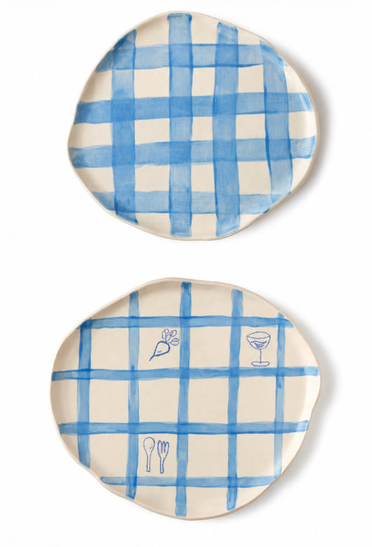 Between Us Plate Blue Set - 2'li Tabak Set