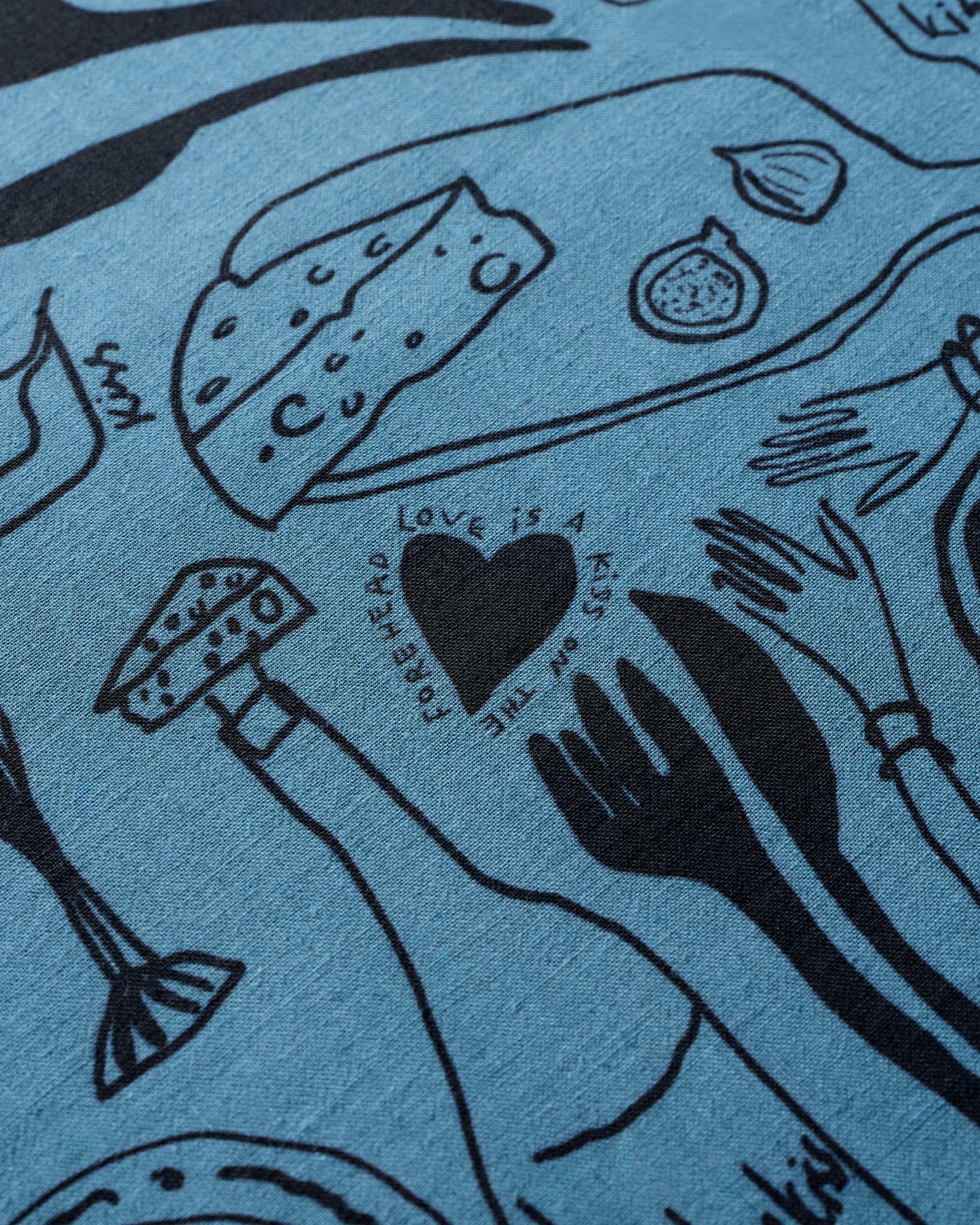 Summer Scribbles- %100 Cotton Linen - Masa Örtüsü