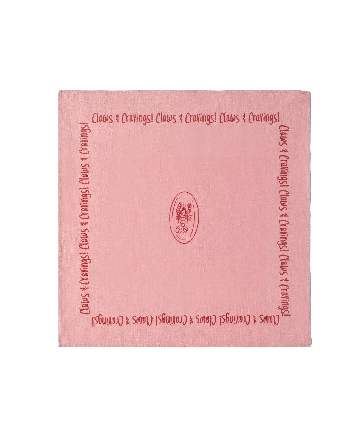 Claws & Cravings! Pink - %100 Keten Kumaş Peçete