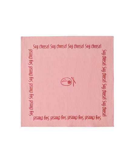 Say Cheese! Pink - %100 Keten Kumaş Peçete