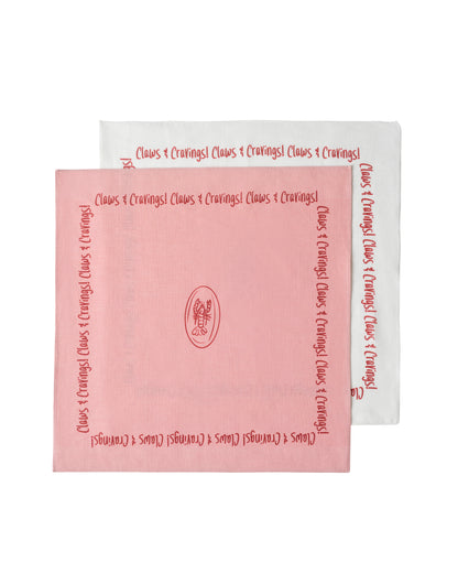 Claws & Cravings! Pink - %100 Keten Kumaş Peçete