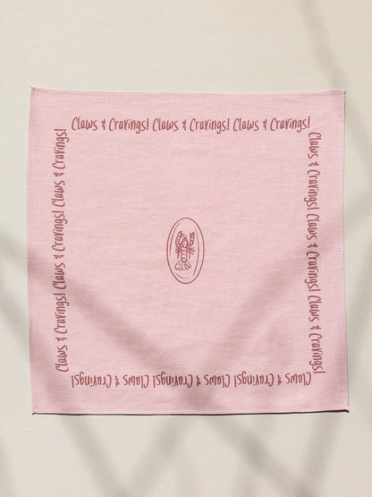 Claws & Cravings! Pink - %100 Keten Kumaş Peçete