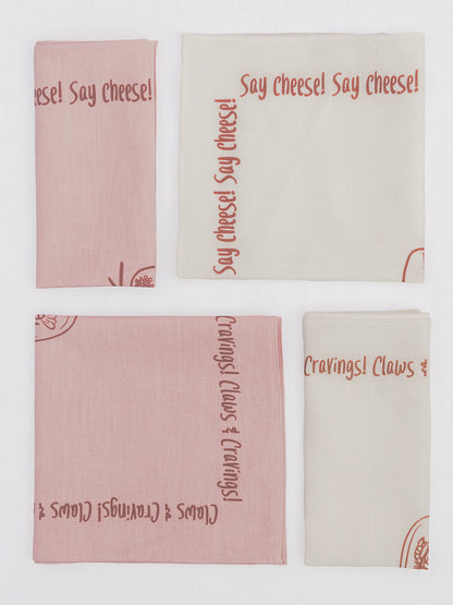 Claws & Cravings! Pink - %100 Keten Kumaş Peçete