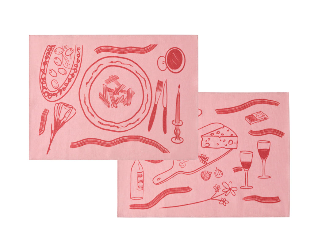 Everyday Set - 2'li Pembe Amerikan Servis Pembe